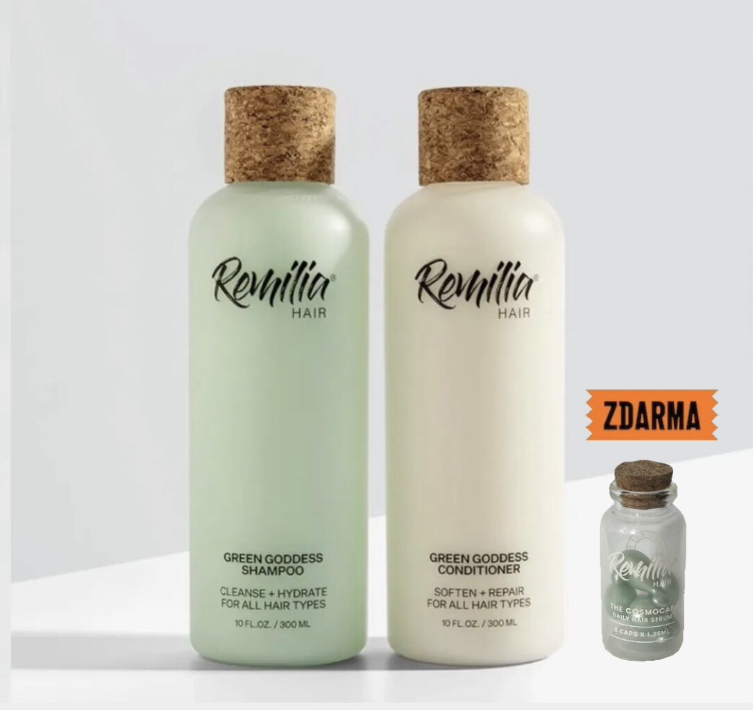 Set Green Goddess šampón 300ml a kondicionér 300ml + MINI fľaštička (5 ks) vlasového séra ZDARMA
